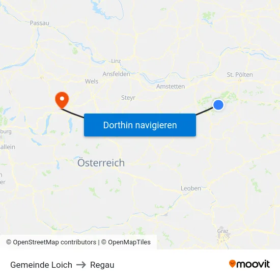 Gemeinde Loich to Regau map