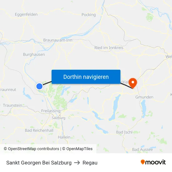 Sankt Georgen Bei Salzburg to Regau map