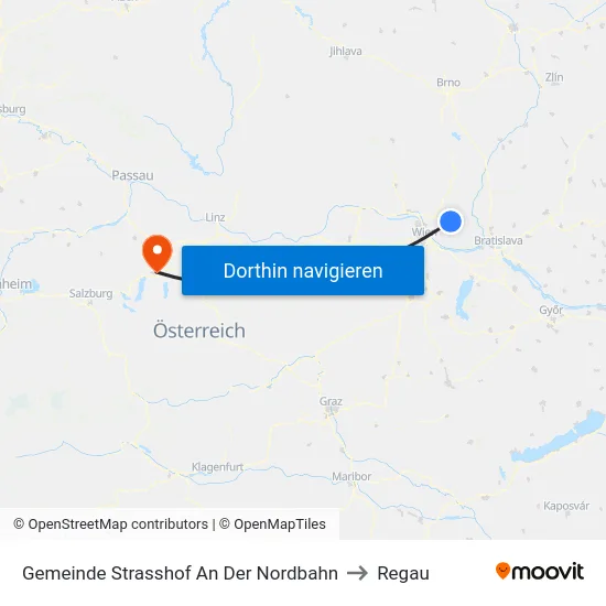 Gemeinde Strasshof An Der Nordbahn to Regau map