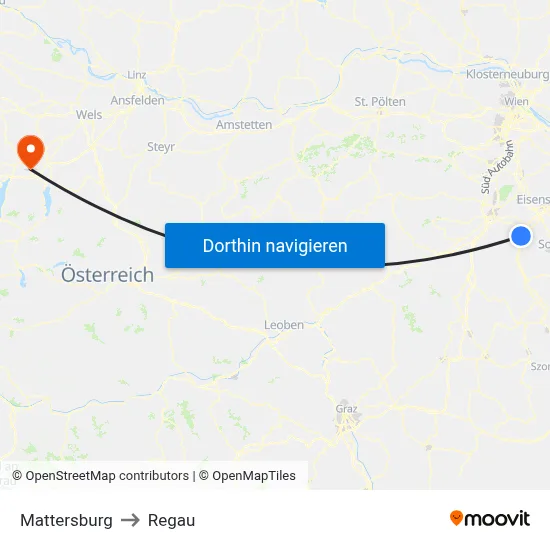 Mattersburg to Regau map