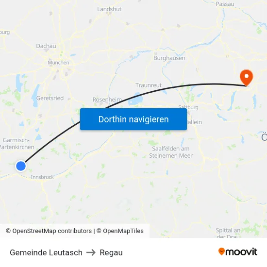 Gemeinde Leutasch to Regau map