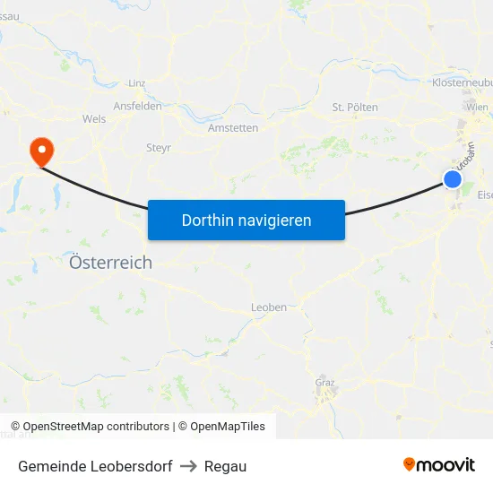 Gemeinde Leobersdorf to Regau map