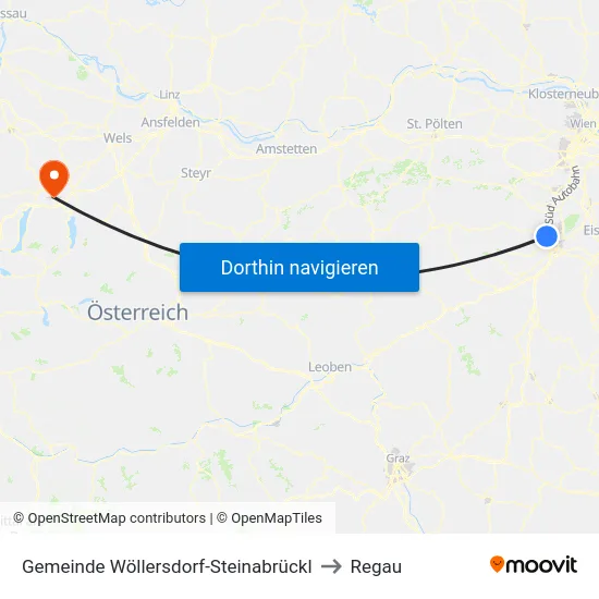 Gemeinde Wöllersdorf-Steinabrückl to Regau map