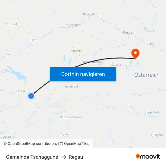 Gemeinde Tschagguns to Regau map