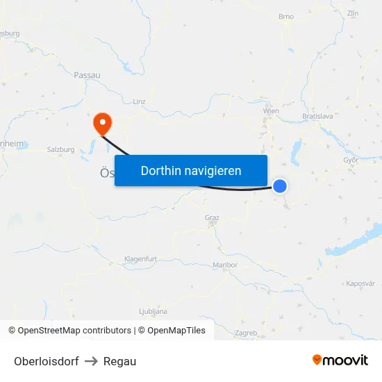 Oberloisdorf to Regau map