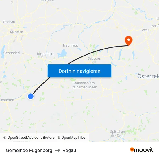 Gemeinde Fügenberg to Regau map