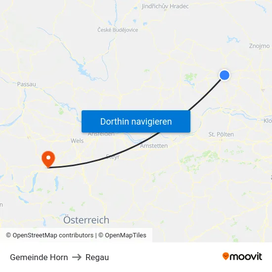 Gemeinde Horn to Regau map