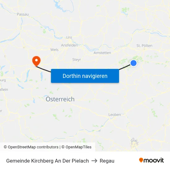 Gemeinde Kirchberg An Der Pielach to Regau map