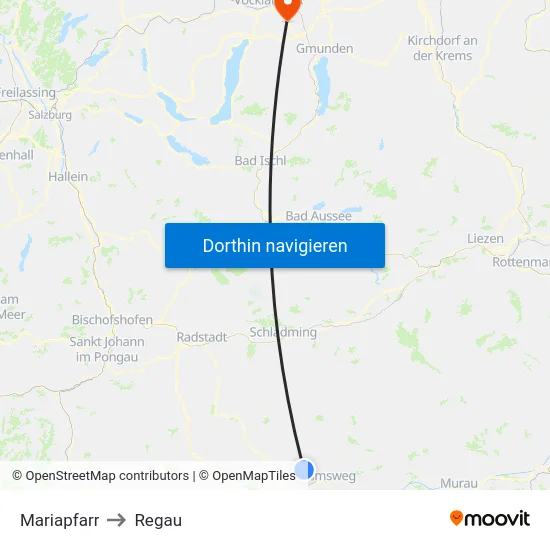 Mariapfarr to Regau map
