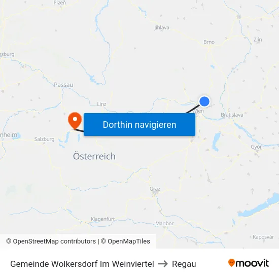 Gemeinde Wolkersdorf Im Weinviertel to Regau map