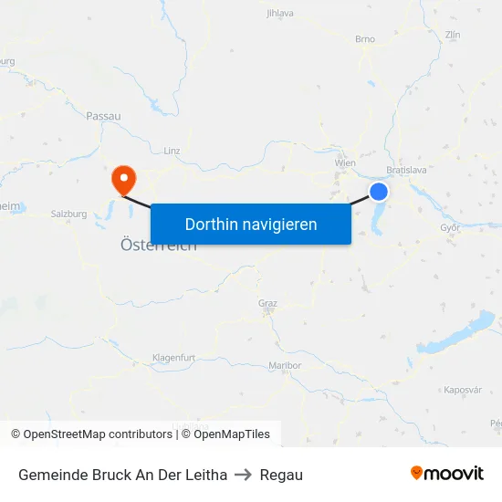 Gemeinde Bruck An Der Leitha to Regau map
