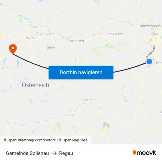 Gemeinde Sollenau to Regau map