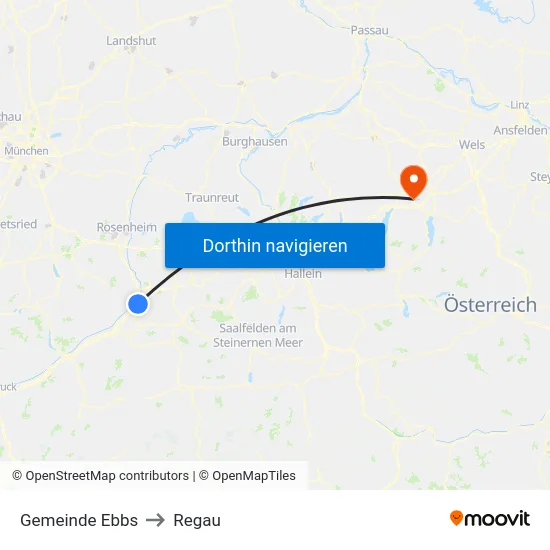 Gemeinde Ebbs to Regau map