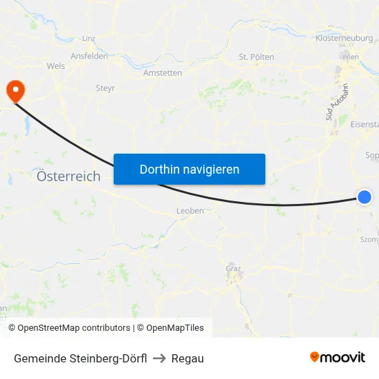 Gemeinde Steinberg-Dörfl to Regau map