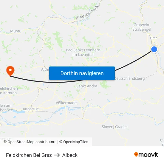 Feldkirchen Bei Graz to Albeck map