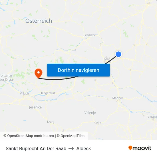 Sankt Ruprecht An Der Raab to Albeck map