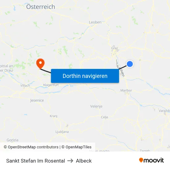 Sankt Stefan Im Rosental to Albeck map