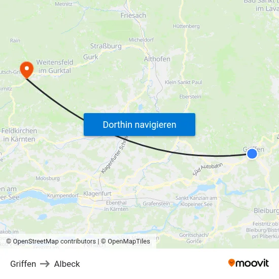 Griffen to Albeck map