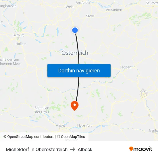Micheldorf In Oberösterreich to Albeck map