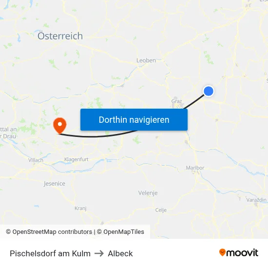 Pischelsdorf am Kulm to Albeck map