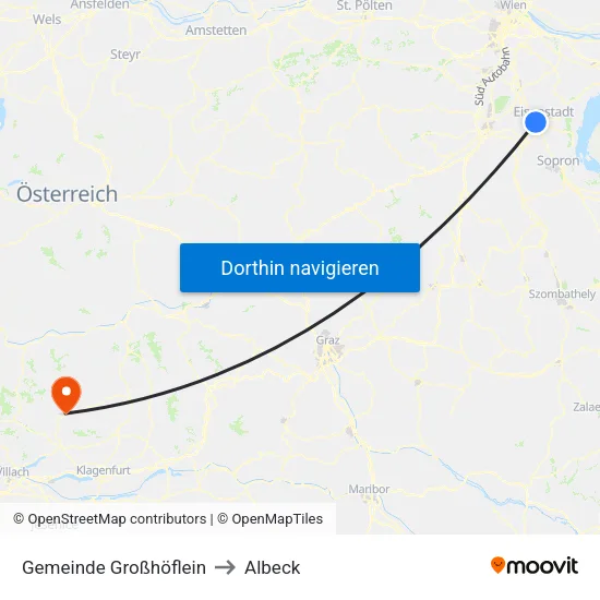 Gemeinde Großhöflein to Albeck map