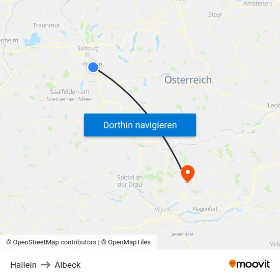 Hallein to Albeck map
