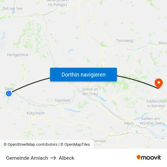 Gemeinde Amlach to Albeck map