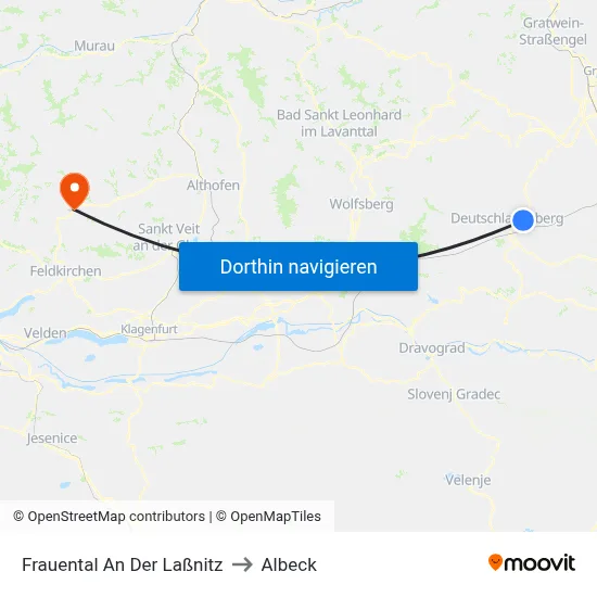 Frauental An Der Laßnitz to Albeck map