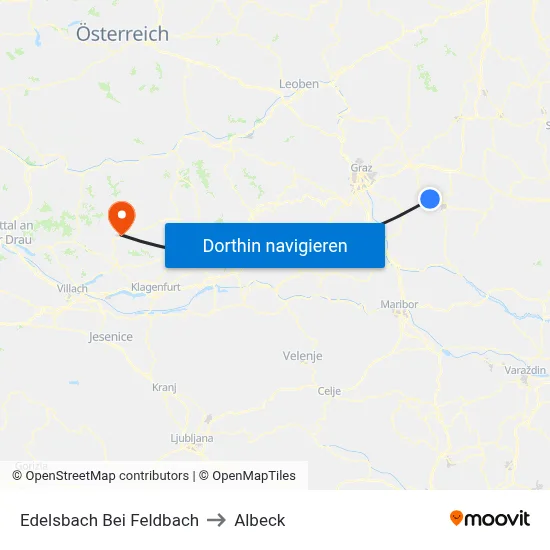 Edelsbach Bei Feldbach to Albeck map