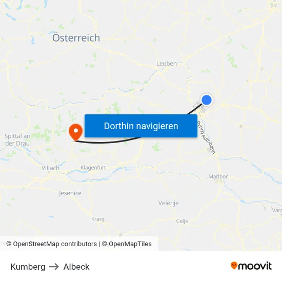 Kumberg to Albeck map