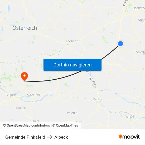Gemeinde Pinkafeld to Albeck map
