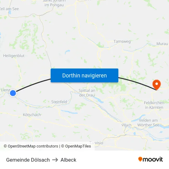Gemeinde Dölsach to Albeck map