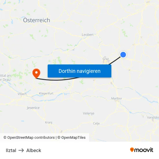 Ilztal to Albeck map