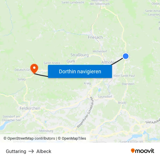 Guttaring to Albeck map