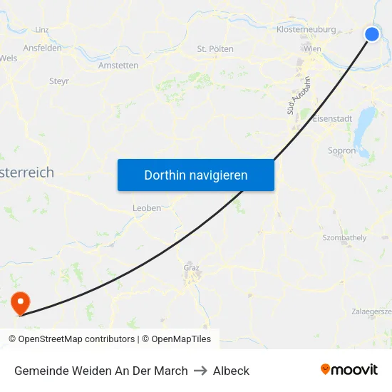 Gemeinde Weiden An Der March to Albeck map