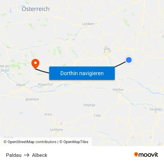 Paldau to Albeck map