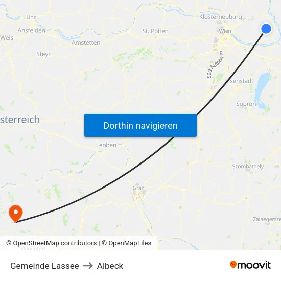 Gemeinde Lassee to Albeck map
