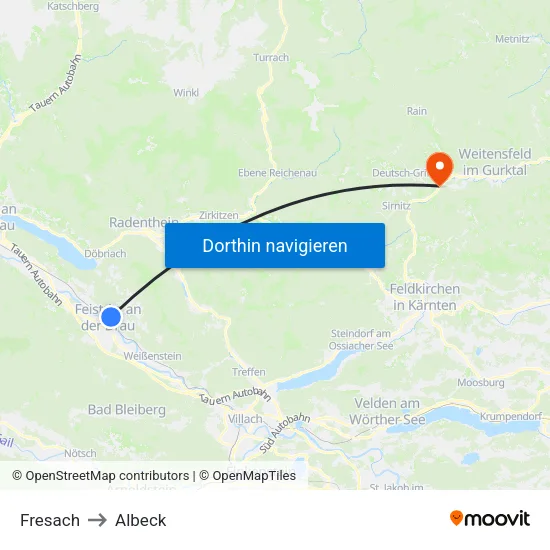 Fresach to Albeck map