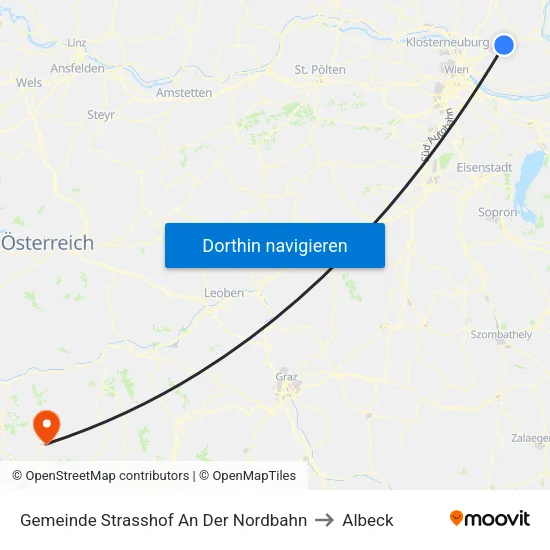 Gemeinde Strasshof An Der Nordbahn to Albeck map