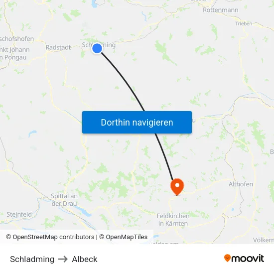 Schladming to Albeck map