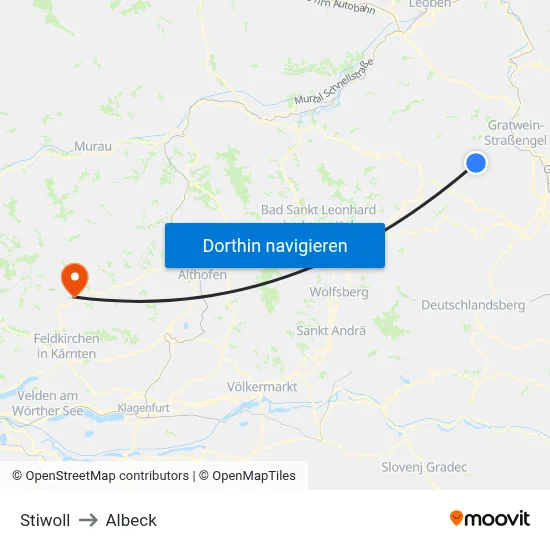 Stiwoll to Albeck map