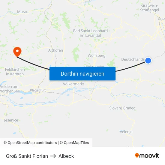 Groß Sankt Florian to Albeck map