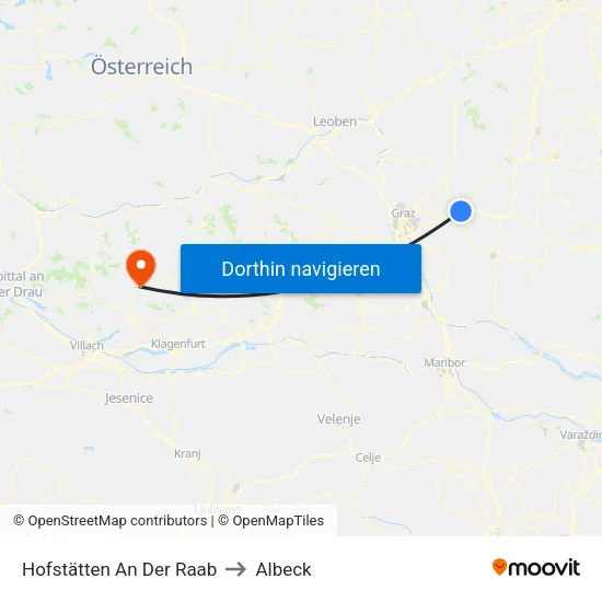 Hofstätten An Der Raab to Albeck map