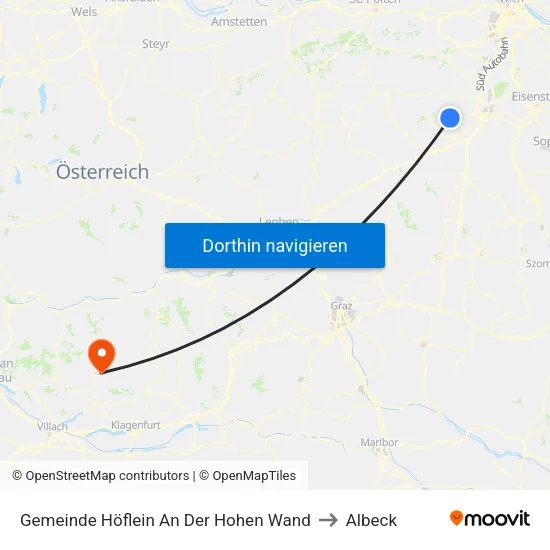 Gemeinde Höflein An Der Hohen Wand to Albeck map