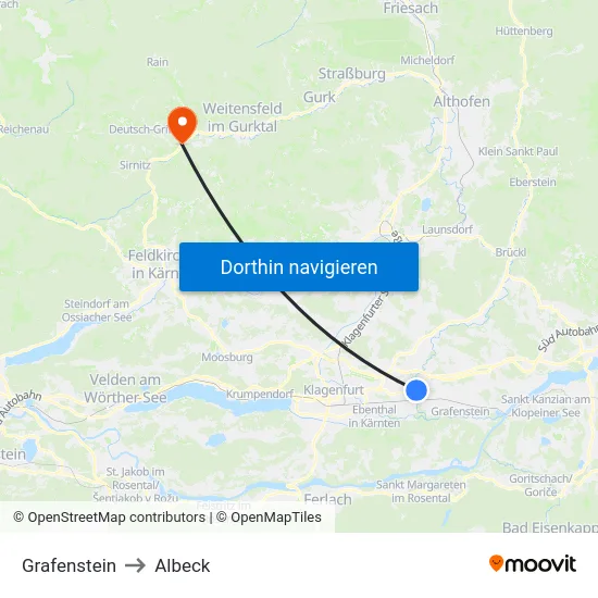 Grafenstein to Albeck map