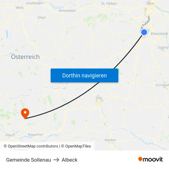 Gemeinde Sollenau to Albeck map