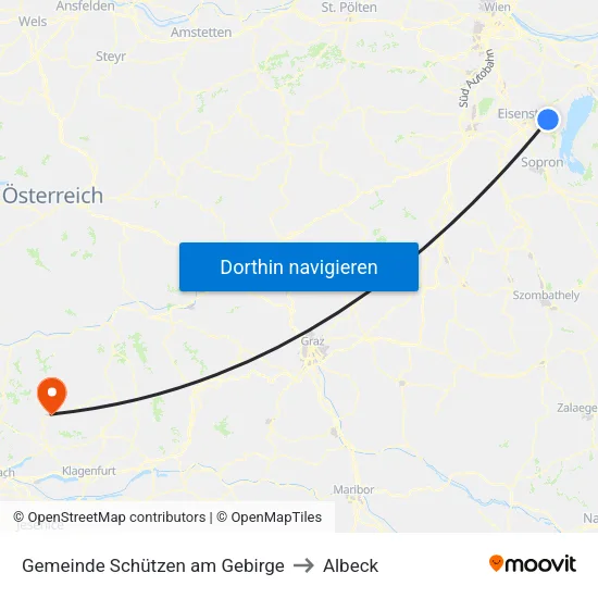 Gemeinde Schützen am Gebirge to Albeck map