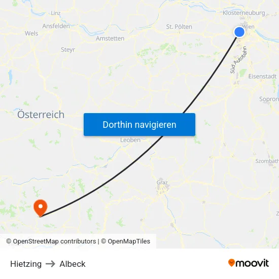 Hietzing to Albeck map