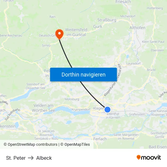 St. Peter to Albeck map