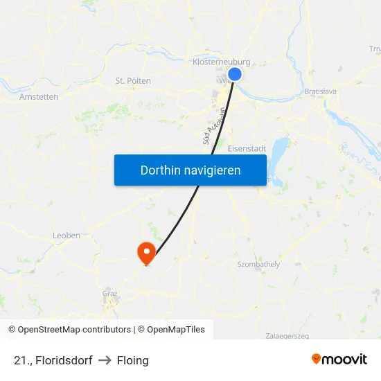 21., Floridsdorf to Floing map